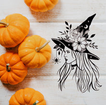 Halloween Witch With A Hat Reusable Stencil Sizes A5 A4 A3 Decor Spiritual Fun Spider 'MG43'