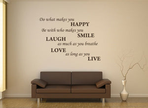 ,,DO WHAT MAKES YOU HAPPY...'' QUOTE Sizes Reusable Stencil Modern Style 'Q43'