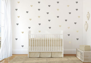 SET OF HEARTS 126 PIECES KIDS ROOM Big & Small Sizes Colour Wall Sticker Valentine's Modern Style 'Kids103'