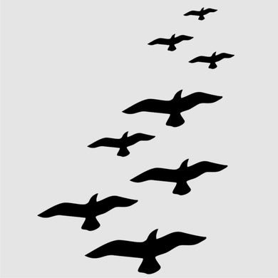 FLYING BIRDS Sizes Reusable Stencil Shabby Chic Romantic Animal Style 'Birds101'
