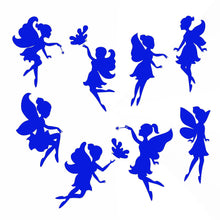 Set of 8 Fairies / Fairy  KIDS ROOM Big & Small Sizes Colour Wall Sticker 'Kids12'