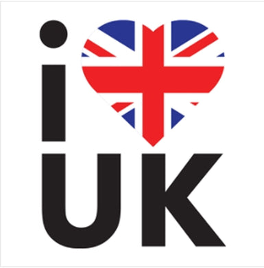 I Love UK England Union Jack Flag Big & Small Sizes Colour Wall Sticker Craft Wall Decor Style Art 'Tourist2'
