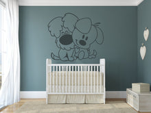 Two hugging dogs Big & Small Sizes Colour Wall Sticker Animal Kids Room Valentine's 'Kids152'