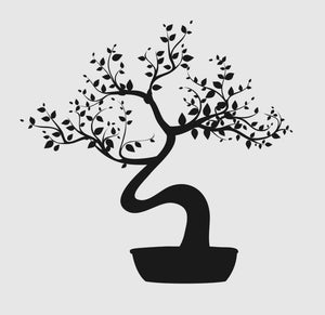 BONSAI TREE IN POT Big & Small Sizes Colour Wall Sticker Modern Floral Shabby Chic Style 'Tree8'