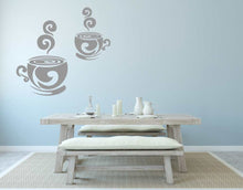 2 CUPS OF FRESH COFFEE Big & Small Sizes Colour Wall Sticker Modern Style 'Cafe4'