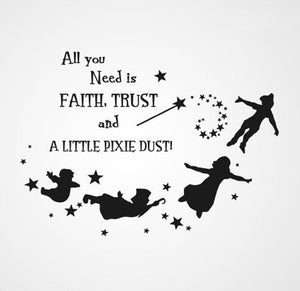 Magic Wand Fairy Quote Fairy  KIDS ROOM Big & Small Sizes Colour Wall Sticker 'Kids13'