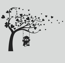 LOVE HEARTS TREE & TEDDY KIDS ROOM VALENTINE'S Big & Small Sizes Colour Wall Sticker Happy / KIDS153