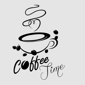 CUP OF COFFEE, 'COFFEE TIME' QUOTE Sizes Reusable Stencil Modern Style 'Cafe3'