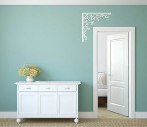 CORNER BORDER BAROQUE ORNAMENT Big & Small Sizes Colour Wall Sticker Orient Ornamental Style 'COR3'