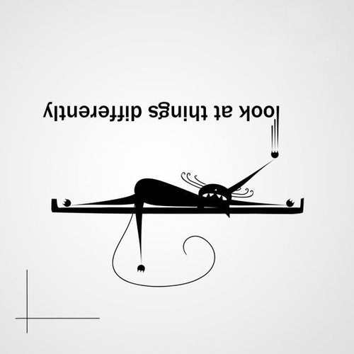 ,,LOOK AT THINGS DIFFERENTLY'' QUOTE Halloween Cat Sizes Reusable Stencil Modern Style 'Q17'