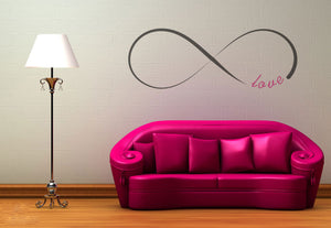 INFINITY SIGN LOVE QUOTE Big & Small Sizes Colour Wall Sticker Modern Valentine's Romantic Style 'Q12'