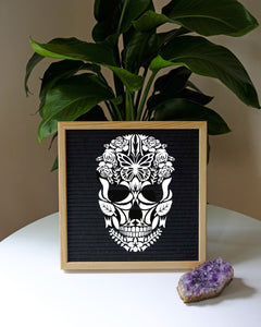 Skull Flowers Butterfly Reusable Stencil Sizes A5 A4 A3 Nature Mortality Esoteric Magic Craft Paint Wall Decor 'MG25'