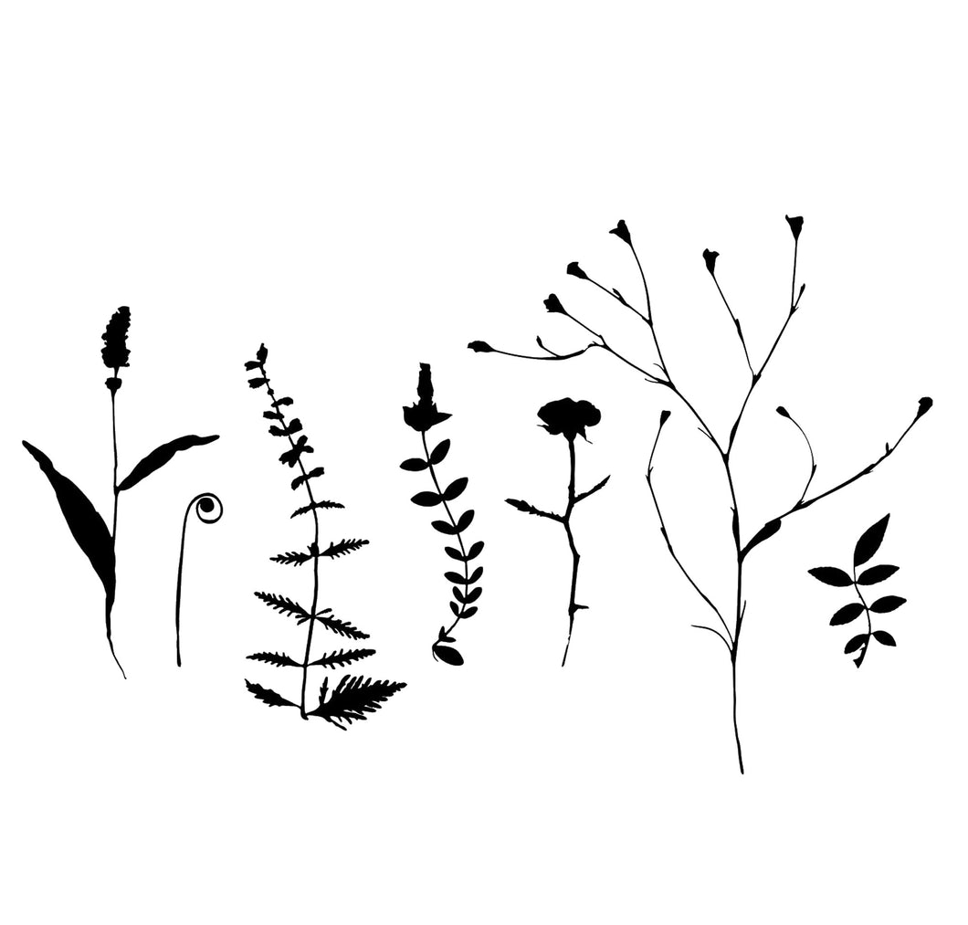 BOTANICAL WILD Leaves Grass Reusable Stencil A3 A4 A5 & Bigger Sizes Shabby Chic Nature Mylar / Wild12