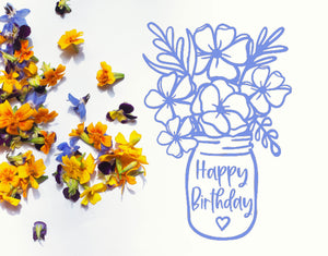 Happy Birthday Reusable Stencil Sizes A5 A4 A3 & Larger Shabby Chic Craft Paint Wall Deco / Q99
