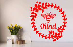 "Bee Kind" Quote Big & Small Sizes Colour Wall Sticker Modern Spiritual Ezoteric Mystic Weath 'MG9'