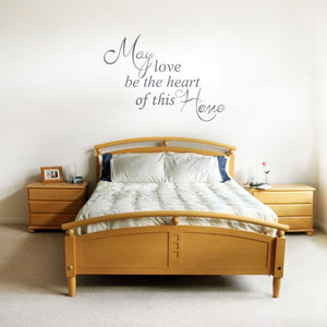,,MY LOVE BE THE HEART OF THIS HOME'' QUOTE Big & Small Sizes Colour Wall Sticker Modern Style 'Q37'
