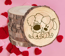 Rustic Wood Coasters Present Gift Engraved Valentine's Birthday Love Dogs Ki152