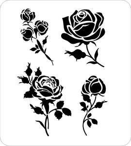 SET OF ROSES Big & Small Sizes Colour Wall Sticker Shabby Chic Floral Modern Valentine's 'Rose5'