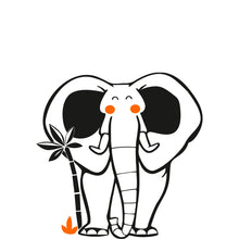 HAPPY ELEPHANT & PALM KIDS ROOM Big & Small Sizes Colour Wall Sticker Animal Modern 'Elephant'