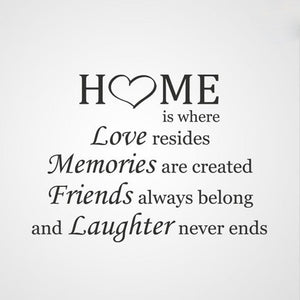 ,,HOME IS WHERE LOVE RESIDES... '' QUOTE Sizes Reusable Stencil Modern Style 'Q40'