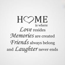 ,,HOME IS WHERE LOVE RESIDES... '' QUOTE Big & Small Sizes Colour Wall Sticker Modern Style 'Q40'
