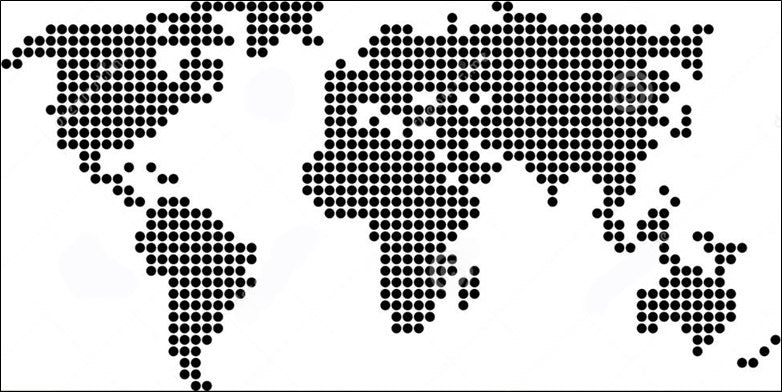 Sticker dots world map 