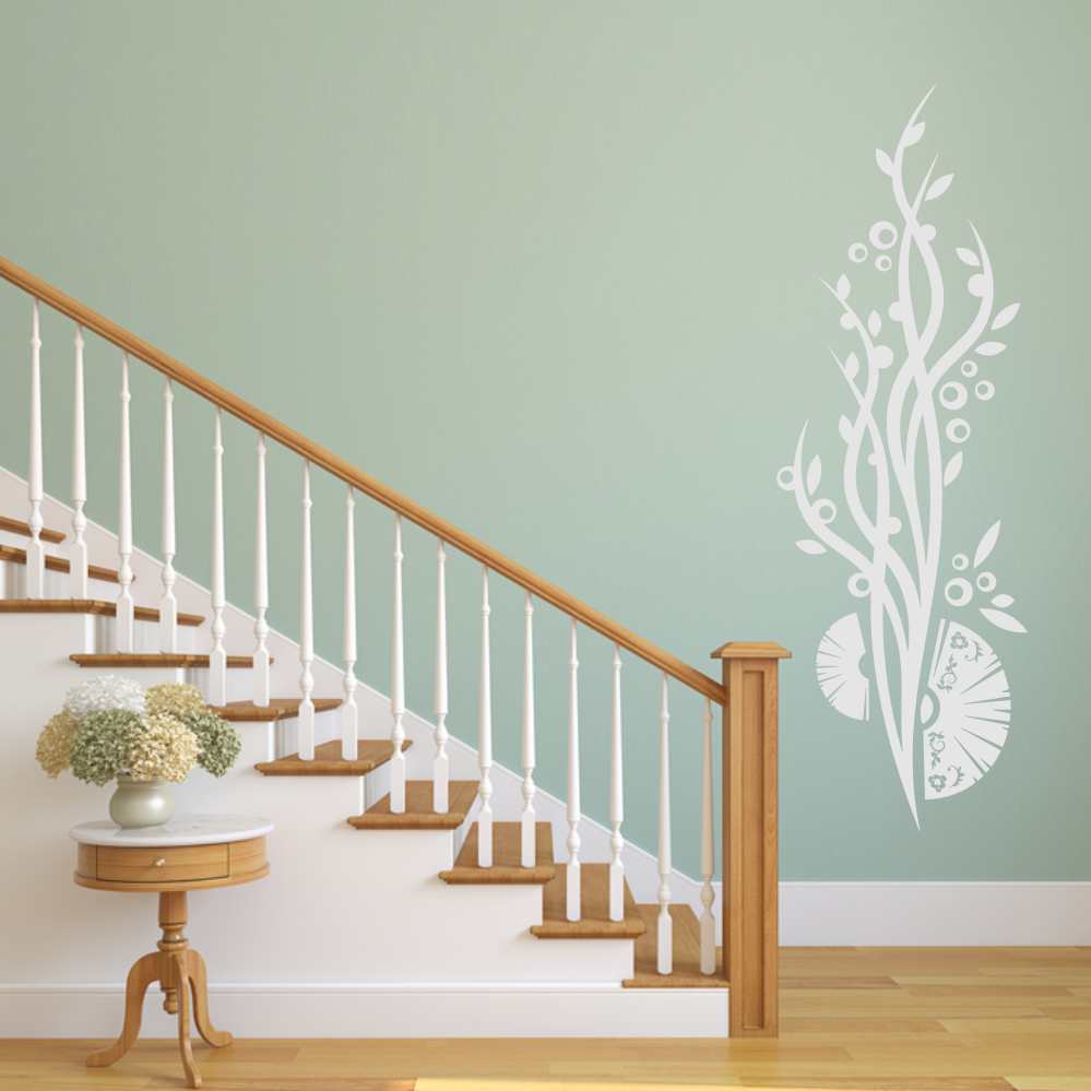 ARTISCTIC PLANT ORIENTAL FANS Big & Small Sizes Colour Wall Sticker Shabby Chic 'CH79'