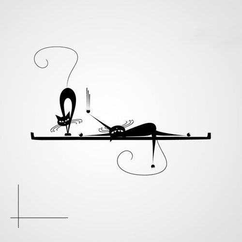 CRAZY CATS ON THE SHELF Halloween Sizes Reusable Stencil Animal Modern Kids Room Style 'Kids126'