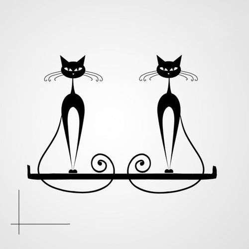 SITTING CATS ON THE SHELF Halloween Sizes Reusable Stencil Animal Modern Kids Room Style 'Kids123'