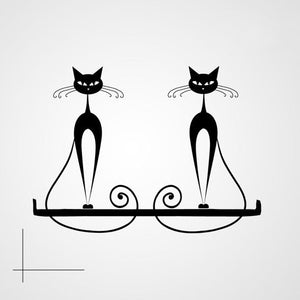 SITTING CATS ON THE SHELF Halloween Sizes Reusable Stencil Animal Modern Kids Room Style 'Kids123'