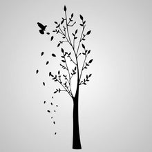 BIRD ON THE TREE FALLING LEAVES Big & Small Sizes Colour Wall Sticker Shabby Chic 'Tree43'