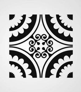 SQUARE BAROQUE PATTERN Big & Small Sizes Colour Wall Sticker Orient Ornamental Style 'B17'