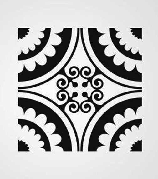 SQUARE BAROQUE PATTERN Big & Small Sizes Colour Wall Sticker Orient Ornamental Style 'B17'