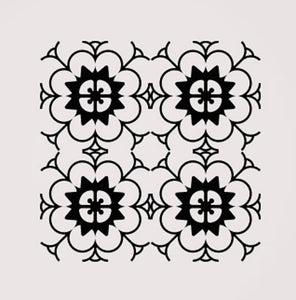 SQUARE BAROQUE MOROCCAN PATTERN Sizes Reusable Stencil Shabby Chic Romantic Style 'B15'