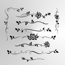 ROSES BORDERS FLORAL ORNAMENTS Sizes Reusable Stencil Shabby Chic Valentine's Romantic Style 'Rose1'