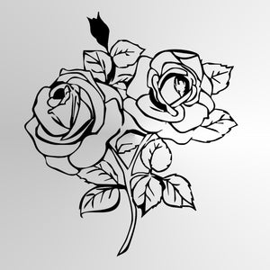 BIG ROSES BOUQUET SKETCH Sizes Reusable Stencil Shabby Chic Valentine's Romantic Style 'Rose2'