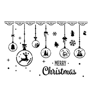 Merry Christmas Set of Baubles Reindeer Winter Cards Decoration Reusable Stencil Various Sizes / SNOW5