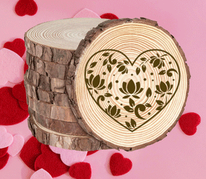 Rustic Wood Coasters Present Engraved Valentine's Birthday Love Heart Deco25-3
