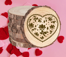 Rustic Wood Coasters Present Engraved Valentine's Birthday Love Heart Deco25-1