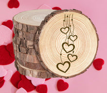 Rustic Wood Coasters Present Gift Engraved Valentine's Birthday Love Heart Dec46