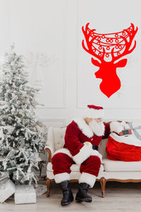 Merry Christmas Reindeer Lights Baubles Decor Gift Reusable Stencil A5 A4 A3 'Snow39'