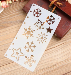 Set of Christmas Snow Flakes Winter Cards Decoration Reusable Stencil Various Sizes / SNOW10