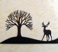 Christmas Reindeer in Trees Forest Winter Cards Decoration Reusable Stencil Various Sizes / SNOW21
