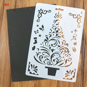 Christmas Tree Ornaments Winter Cards Decoration Reusable Stencil Various Sizes / SNOW7