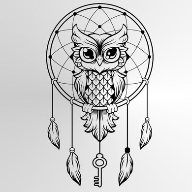 DREAM CATCHER OWL Sizes Reusable Stencil Animal Happy Bohemian Style 'Geo3'