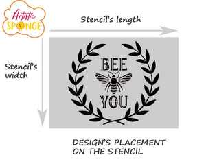 Bee You Quote Reusable Stencil Sizes A5 A4 A3 Shabby Chic Craft Paint Wall Deco Spiritual Magic Wealth 'MG24'
