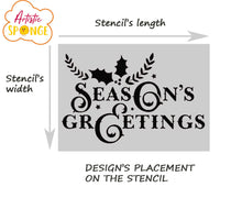 Season's Greetings Reusable Stencil A5 A4 A3 and Larger Merry Christmas Card Art  'Snow31'