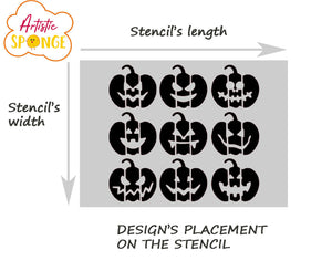 HALLOWEEN Funny Small Pumpkins Reusable Stencil Decoration Cards Various Sizes H7