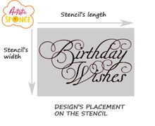 Happy Birthday Reusable Stencil Sizes A5 A4 A3 & Larger Shabby Chic Craft Paint Wall Deco / Q96