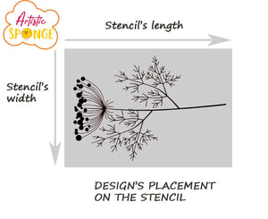 FENNEL'S BUNCH Sizes Reusable Stencil Shabby Chic Floral Romantic Style 'Flora55'
